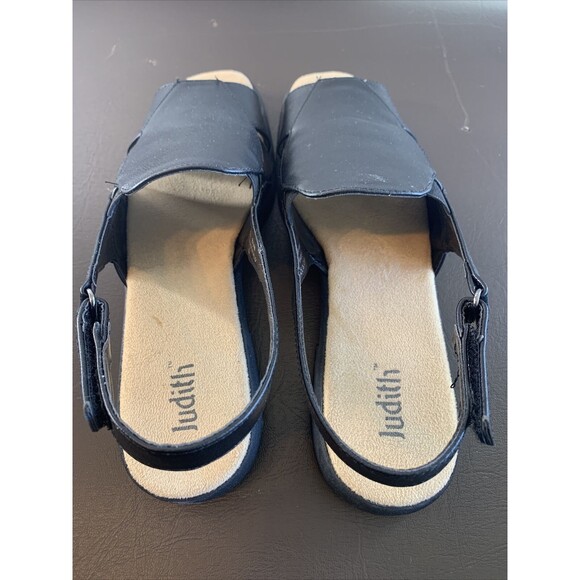 Judith Womens Sandals Size 8.5 Black Smooth Slingback Suede - Picture 3 of 7